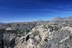 Aussicht vom Endpunkt der Wanderung auf die Terrassedörfer